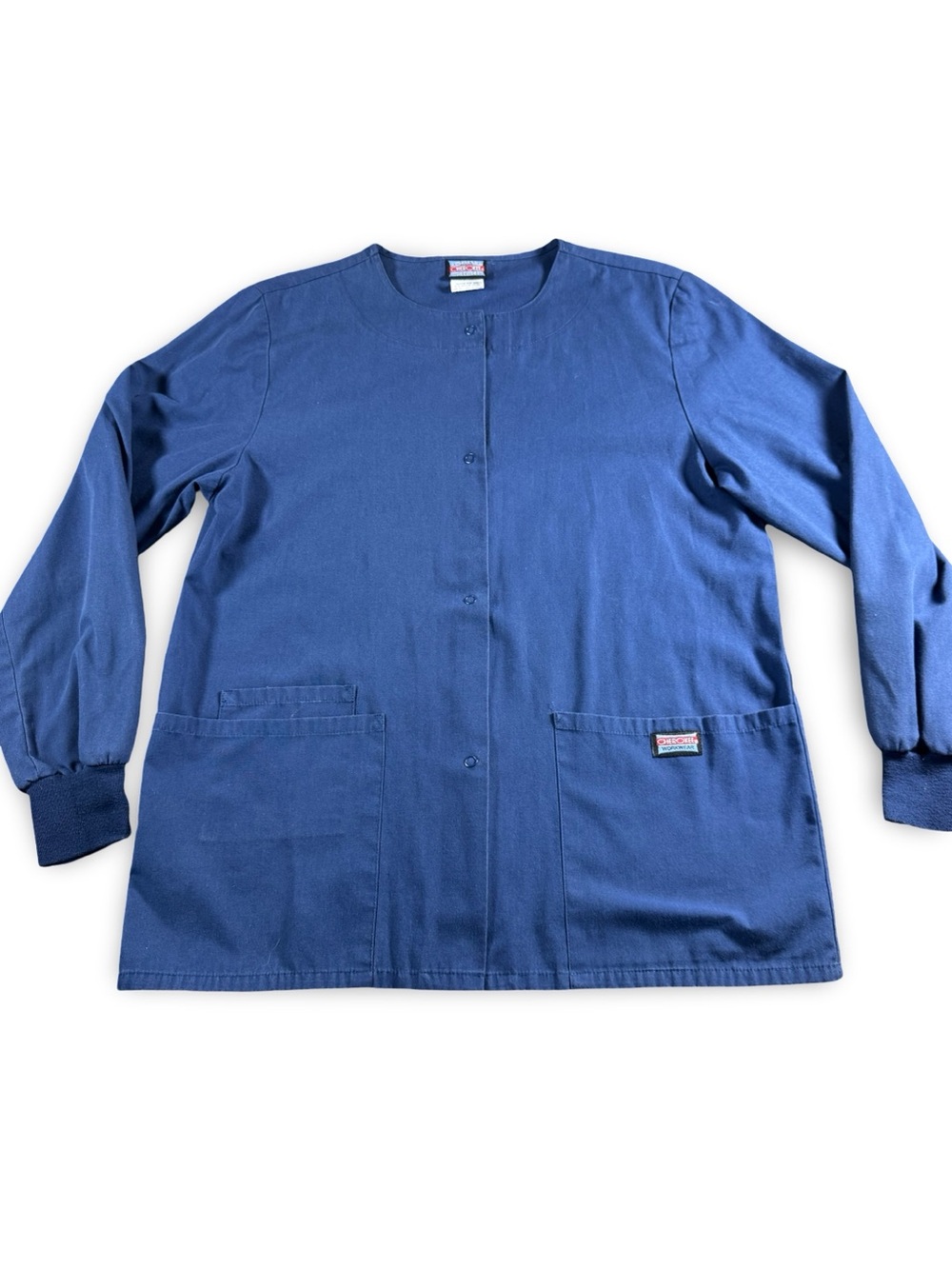Women’s‎ Scrub Jacket XS Navy Blue Button Snap